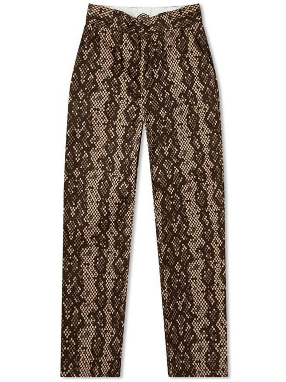 Dickies Women's Camden Straight Pant in Khaki, snakeskin print, size 8